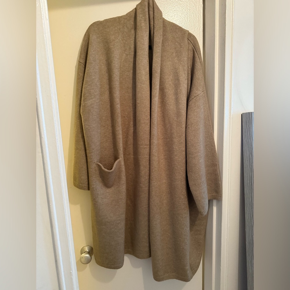 Zara Tan Long Cardigan Sweater